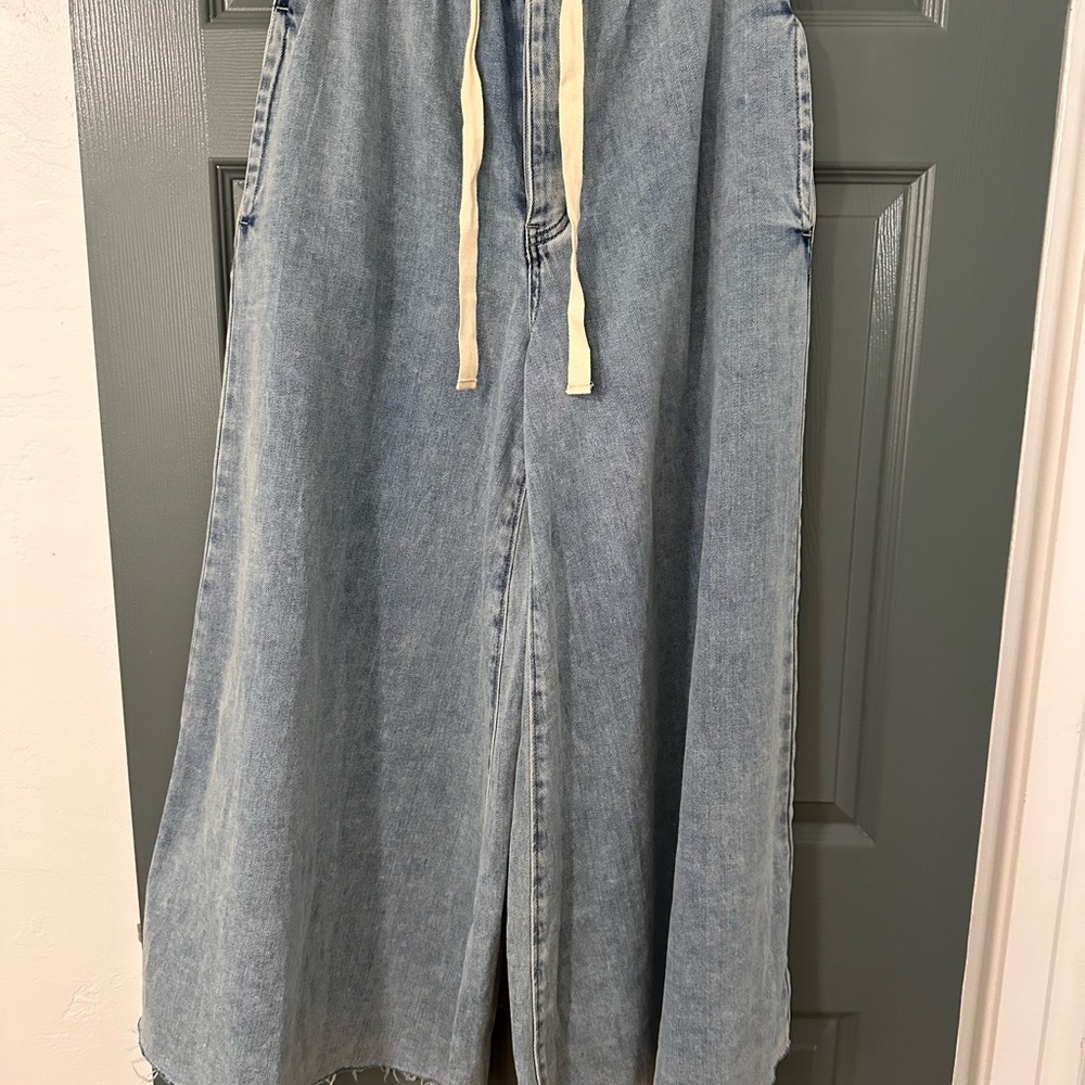 Free People Light Blue Wide Leg Jeans - Picture 4 of 6